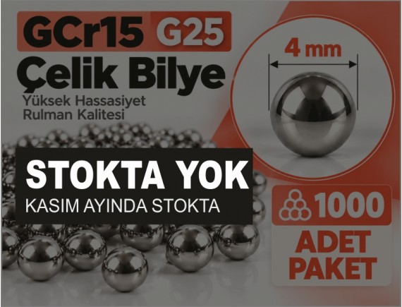 GCr15 G25 Çelik Bilye 4 mm (1.000 Adet Paket)