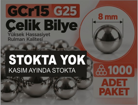 GCr15 G25 Çelik Bilye 8 mm (1.000 Adet Paket)