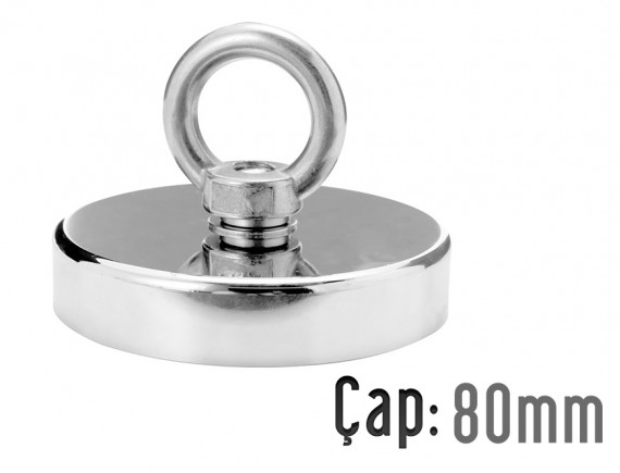 80mm Neodyum Pot Kanca Mıknatıs