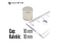 Çap: 10mm x Kalınlık: 10mm Neodyum Mıknatıs