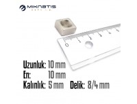 Boy: 10mm - En: 10mm - Delik Çap 8/4 Kalınlık: 5mm Havşalı Mıknatıs