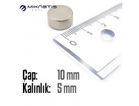 Çap: 10mm x Kalınlık: 5mm Neodyum Mıknatıs