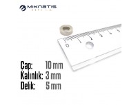 Çap 10mm X Del.Çapı 5mm X Kalınlık 3mm HALKA Neodyum Mıknatıs