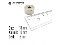 Çap 18mm X Del.Çapı 5mm X Kalınlık 10mm HALKA Mıknatıs
