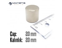 Çap: 20mm x Kalınlık: 20mm Neodyum Mıknatıs