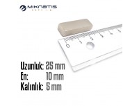 Boy: 25mm - En:10mm - Kalınlık: 5mm Neodyum Mıknatıs