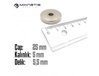 Çap 25mm X Del.Çapı 5.5mm X Kalınlık 5mm HALKA Mıknatıs