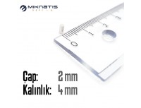 Çap: 2mm x Kalınlık: 4mm Neodyum Mıknatıs