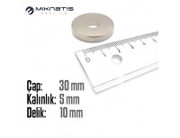 Çap 30mm X Del.Çapı 10mm X Kalınlık 5mm HALKA Mıknatıs