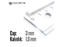 Çap: 3mm x Kalınlık: 1,5 mm Neodyum Mıknatıs