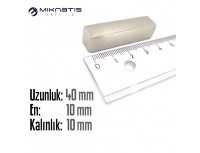 Boy: 40mm - En: 10mm - Kalınlık: 10mm Neodyum Mıknatıs