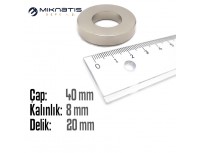 Çap 40mm X Del.Çapı 20mm X Kalınlık 8mm HALKA Mıknatıs