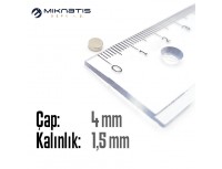 Çap: 4mm x Kalınlık: 1,5mm Neodyum Mıknatıs
