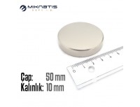 Çap: 50mm x Kalınlık: 10mm Neodyum Mıknatıs