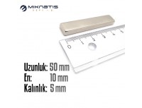 Boy: 50mm - En: 10mm - Kalınlık: 5mm Neodyum