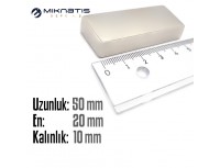 Boy: 50mm - En: 20mm - Kalınlık: 10mm Neodyum Mıknatıs