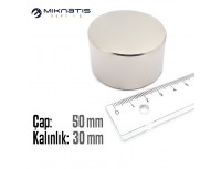 Çap: 50mm x Kalınlık: 30mm Neodyum Mıknatıs