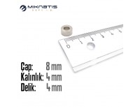 Çap 8mm X Del.Çapı 4mm X Kalınlık 4mm HALKA Mıknatıs