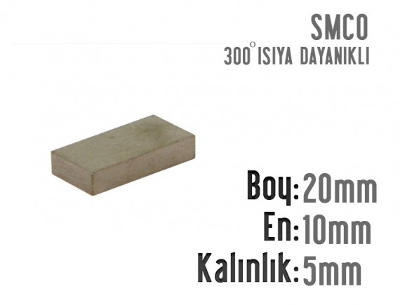BOY: 20MM - EN: 10MM - KALINLIK: 5MM SMCO MIKNATIS