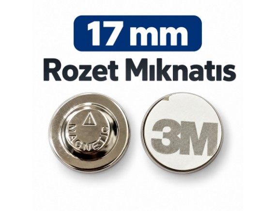 17 mm 3M Yapışkanlı Rozet Mıknatıs