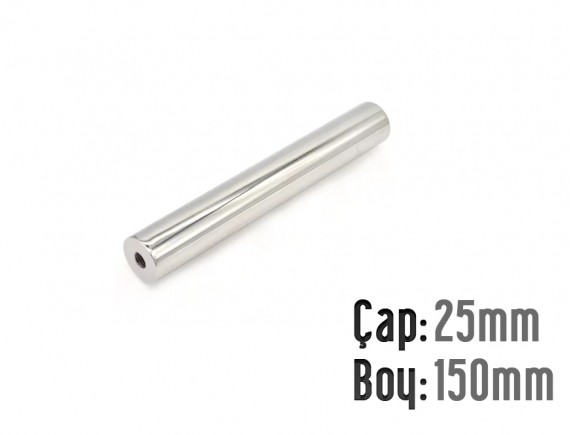 ÇAP: 25MM X  DELİK ÇAPI 8 MM  XBOY: 150 MM ÇUBUK NEODYUM  MIKNATIS